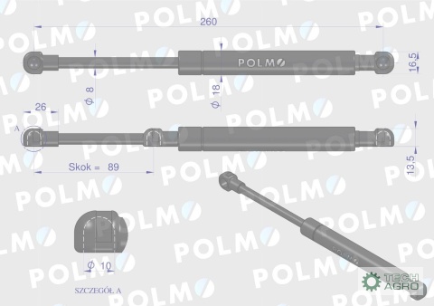 Siłownik drzwi John Deere AL78435 POLMO