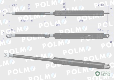 Siłownik podnoszenia maski John Deere AL78435 POLMO