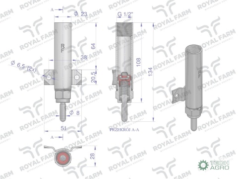Smoczek do poideł żeliwnych ROYAL FARM