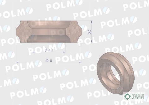 Uszczelka manometryczna do przyłącza z gwintami G1/8" i M10x1 (CU wyżarzone) POLMO ( sprzedawane po 10 )