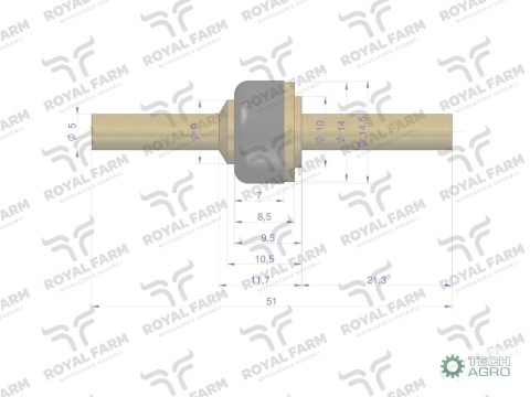 Zawór kompletny poidła RF-20908101 RF-20908106 ROYAL FARM ( sprzedawane po 10 )