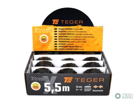 Miara stalowa dwustronna rozwijana 5.5m19mm TEGER