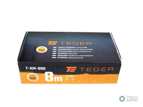 Miara stalowa rozwijana 8m 25mm TEGER