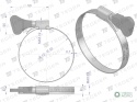 Opaska zaciskowa z pokrętłem 12-22 ślimakowa (obejma W2 - stal nierdzewna) szerkość 9mm (blister) TEGER ( sprzedawane po 15 )