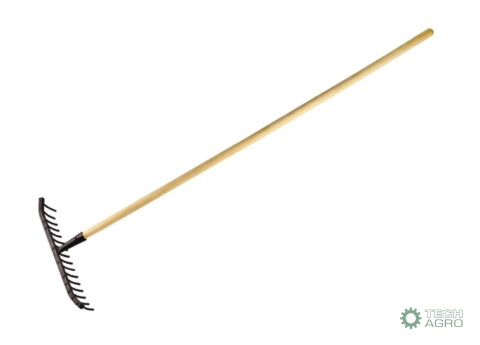 Grabie metalowe 18 zębne do kamienia nadrewnianym trzonku - Extra strong / TEGER (pakowane po 5 szt)