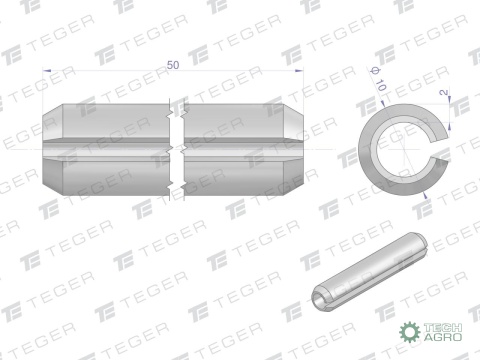 Kołek sprężysty 10x50 TEGER, (sprzedawane po 10)