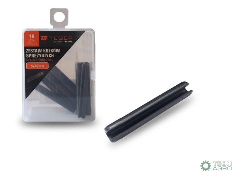 Kołek sprężysty 5x40 TEGER, (sprzedawane po 10)