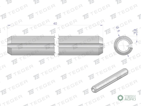 Kołek sprężysty 6x40 TEGER, (sprzedawane po 10)