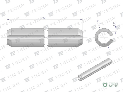 Kołek sprężysty 7x50 TEGER, (sprzedawane po 10)