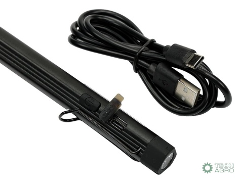 Latarka LED COB pen aluminiowa 400lm akumulator 750mAh ładowana USB Teger