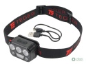 Latarka czołówka LED COB, 200 lm uruchamiana gestem akumulator 650 mAh ładowana USB-C, Teger