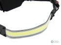 Latarka czołówka, paskowa SOFT LED COB 450lm z funkcją RED z tyłu ładowana USB, Teger