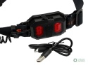 Latarka czołówka, paskowa SOFT LED COB 450lm z funkcją RED z tyłu ładowana USB, Teger