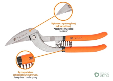 Nożyce do cięcia blachy - pelikan prawe/ TEGER