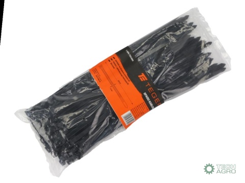 Opaski kablowe -S , opaska kablowa, opaski zaciskowe, tyrytytki, trytytki, 7.5 x 400mm 100 szt w worku czarne odporne na UV, Teg