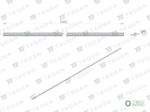 Pręt gwintowany M6 x 1000mm kl.8.8 DIN 975 ocynkowany TEGER (sprzedawane po 5)