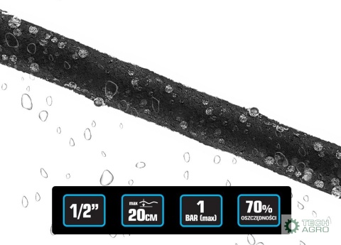 Wąż ogrodowy - kroplujący FI 1/2". 40m / TEGER