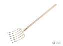 Widły gospodarcze 6-zębne do kiszonki /kukurydzy, na drewnianym trzonku, (dł. 1580 mm), kute, Teger