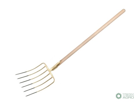 Widły gospodarcze 6-zębne do kiszonki /kukurydzy, na drewnianym trzonku, (dł. 1580 mm), kute, Teger
