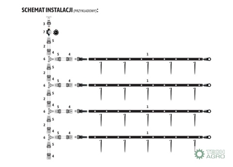 Zestaw nawadniania kropelkowego PROFESSIONAL 200 m z kompensacją (4 linie kroplujące. wąż 20m. szybkozłączki. zegar) / TEGER