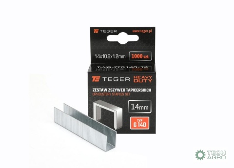 Zestaw zszywek tapicerskich HEAVY DUTY (typ G/140) 14/10,6/1,2mm / 1000 szt / TEGER