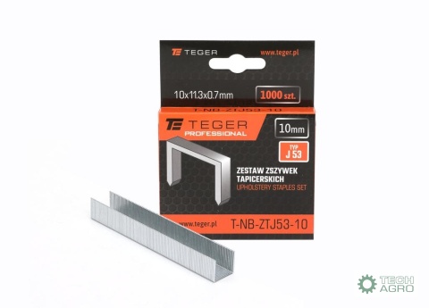 Zestaw zszywek tapicerskich PROFESSIONAL (typ J/53) 10/11,3/0,7mm / 1000 szt / TEGER