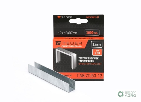 Zestaw zszywek tapicerskich PROFESSIONAL (typ J/53) 12/11,3/0,7mm / 1000 szt / TEGER