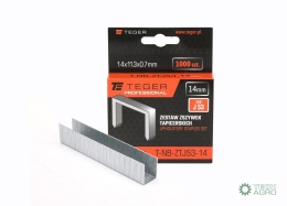 Zestaw zszywek tapicerskich PROFESSIONAL (typ J/53) 14/11,3/0,7mm / 1000 szt / TEGER