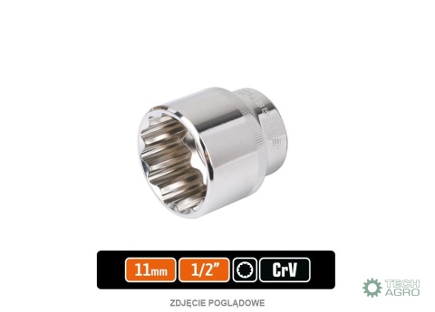 Klucz nasadowy 1/2" dwunastokątny 11 mm/ TEGER