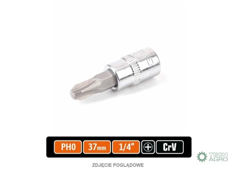 Klucz nasadowy 1/4" z bitem PH 37 mm/PH0 / TEGER