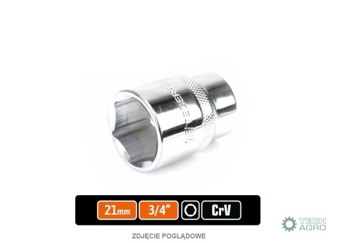 Klucz nasadowy 3/4" sześciokątny 21 mm / TEGER