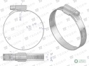 Opaska zaciskowa wzmocniona 32-50 ślimakowa (obejma W2 - stal nierdzewna) szerkość 12mm TEGER, (sprzedawane po 50)
