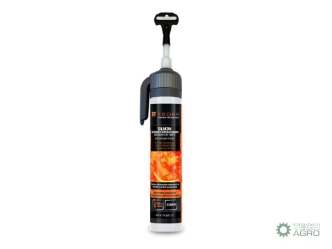 Silikon wysokotemperaturowy neutralny, RTV +300°C, uszczelniająco-klejący, czarny, 200 ml, Teger