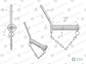 Sworzeń zaczepu z wygiętym uchwytem 28x130 TEGER