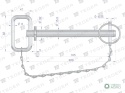 Sworzeń zaczepu z zawleczką i łańcuchem15.9x165x200 TEGER