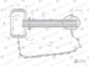 Sworzeń zaczepu z zawleczką i łańcuchem22x115x153 TEGER