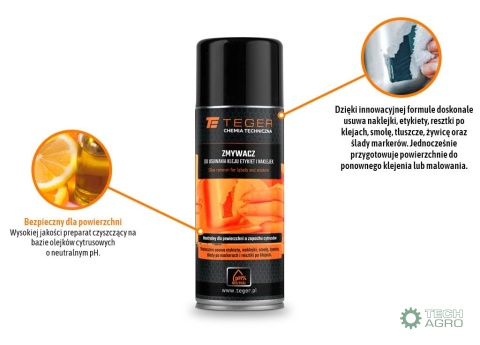 Zmywacz do usuwania kleju etykiet i naklejek, 400ml, Teger