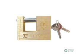 Kłódka antywłamaniowa - mosiężna / trzpieniowa 80mm - 3 klucze / TEGER