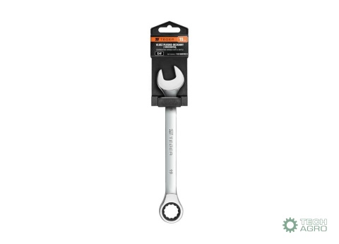 Klucz płasko-oczkowy z grzechotką 19 mm/ TEGER