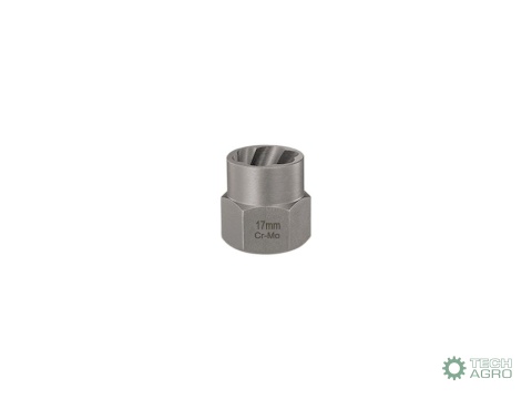 Nasadka do odkręcania uszkodzonych śrubi nakrętek, (17mm) - kute/ stal Cr-Mo, Teger