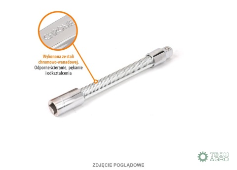 Przedłużka do nasadek 1/4" giętka 150 mm / TEGER