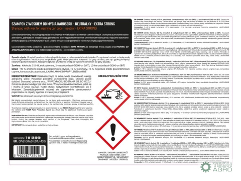 Szampon z woskiem do mycia karoserii - neutralny - EXTRA STRONG, 5l - koncentrat, TEGER