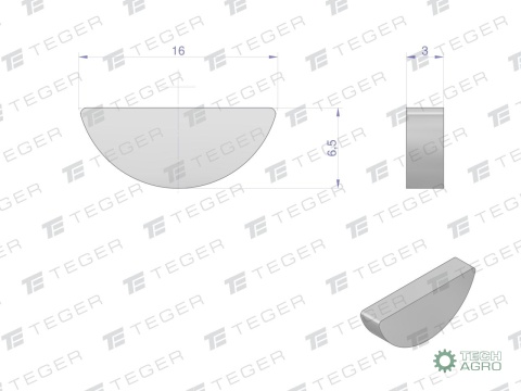 Wpust czółenkowy 3x6.5 TEGER, (sprzedawane po 10)