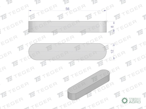 Wpust pryzmatyczny 12x8x56 TEGER, (sprzedawane po 10)