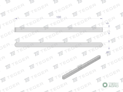 Wpust pryzmatyczny 5x5x100 TEGER, (sprzedawane po 10)