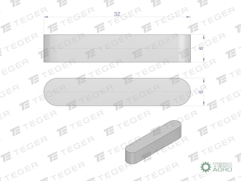 Wpust pryzmatyczny 6x6x32 TEGER, (sprzedawane po 10)