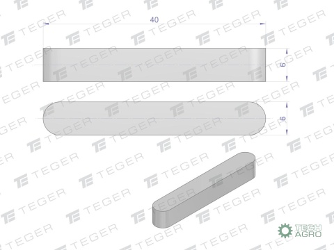 Wpust pryzmatyczny 6x6x40 TEGER, (sprzedawane po 10)