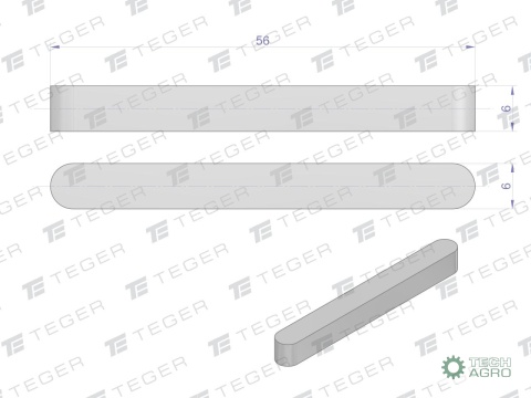 Wpust pryzmatyczny 6x6x56 TEGER, (sprzedawane po 10)