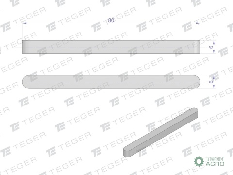 Wpust pryzmatyczny 6x6x80 TEGER, (sprzedawane po 10)