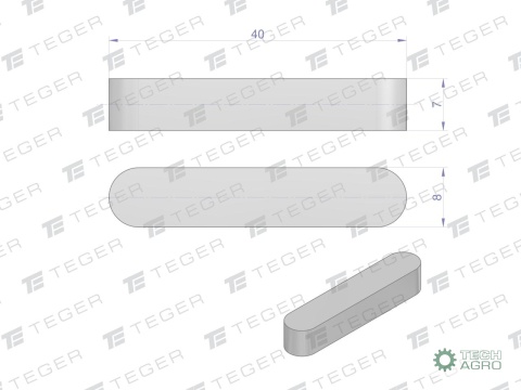 Wpust pryzmatyczny 8x7x40 TEGER, (sprzedawane po 10)